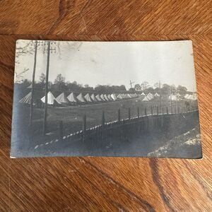 Real Photo Postcard Military France RPPC Tent Camp